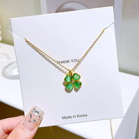 Collier tendance en opale Resoul, trèfle à quatre feuilles, collier féminin, colliers en acier inoxydable, magnifiques colliers pour femmes