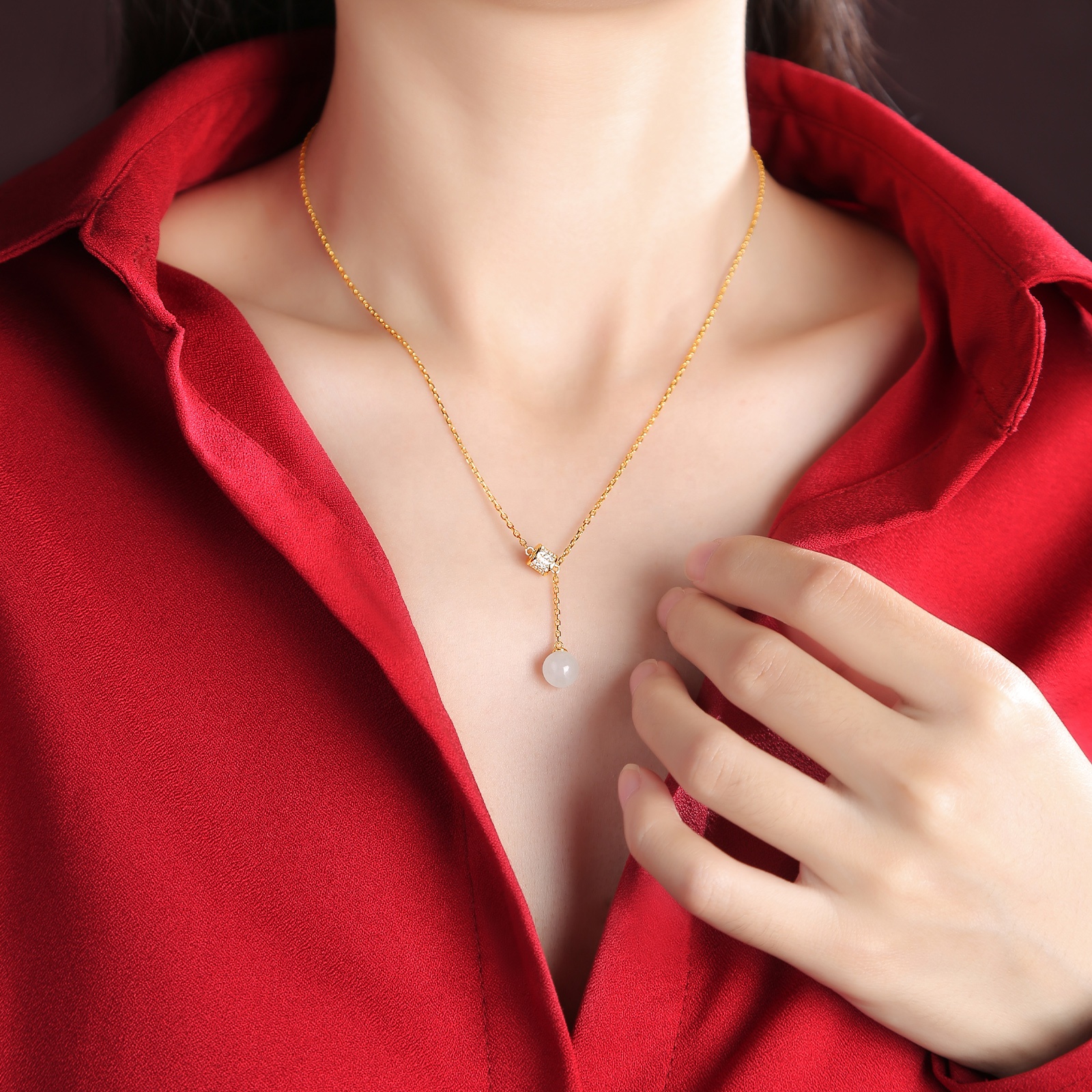 HMOIS  moissanite jewelry 925 sterling silver slender moissanite price Hotan White Jade  pendants for necklace making