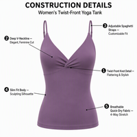 Débardeur respirant à col en V et dos nu pour femme, avec coussinets de soutien-gorge intégrés, idéal pour la course, l'entraînement et le yoga (taille ajustée)