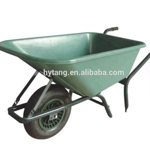 Cubo de plástico de Color verde, carretilla de rueda de jardín, WB6414, en venta - Product Image 2