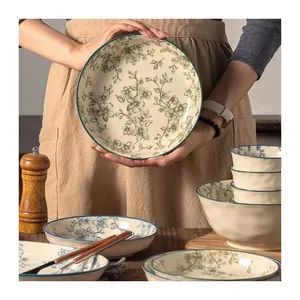 Service de vaisselle en céramique avec logo personnalisé à bas prix vaisselle en céramique de luxe en porcelaine de l'Antiquité ensembles de vaisselle