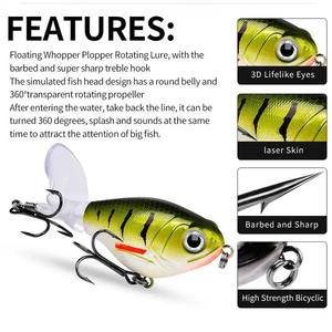11.5g/16g leurre de pêche Topwater flottant rotatif queue plopping méné Surface manivelle basse truite brochet hélice Whopper leurre - Product Image 2