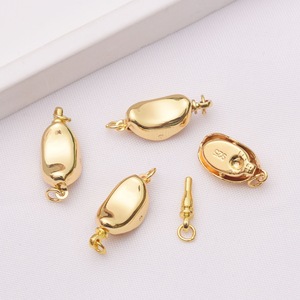 Cierre ovalado dorado de cobre chapado en plata 925 para la fabricación de collares, componentes de joyería, material para abalorios DIY - Product Image 1