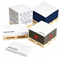 Bloc-notes adhésif carré de haute qualité personnalisé 3x3x3 pouces avec palette en bois pour le bureau et les entreprises