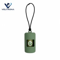 Distributeur de sacs à déjections pour animaux de compagnie, vert sauge, avec cordon élastique, support portable et rechargeable pour sacs à crottes de chien, 50g