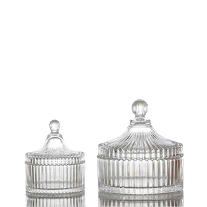 Ventes en gros de verrerie vintage écologique, pots à bonbons, bols de service avec couvercles à rabat, empilables et préservant la fraîcheur - Product Image 1