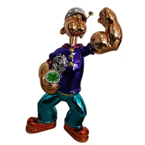 2023 Hot Sale Good Quality Life Size 120 CM Fiberglass Shinny Painting Pop Art Popeye Statue Decorating Sculpture