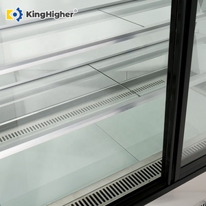 Vitrina Refrigerada Comercial de 3 Niveles con Vidrio Curvo para Exhibición de Pasteles, con Descongelador, Tipo Piso, Color Negro, Personalizable - Product Image 6