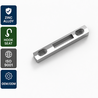 Loquet de sécurité moderne en alliage de zinc 82x13mm pour porte avec plaque de protection de fenêtre et fente centrale, deux fentes ovales fraiséuses