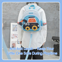 Sac à dos d'école pour enfants, motif excavatrice mignonne, respirant, imperméable, ultra-léger, antibactérien, pour la maternelle