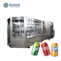 Machine de remplissage entièrement automatique pour boissons en conserve en aluminium, avec structure rotative de haute précision, pour boissons gazeuses et eau