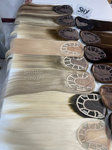 พร้อมส่งผมปิดด้านบนด้วยผ้าไหมฐานผมคนยุโรป16นิ้วไฮไลท์และสี Ombre # B2 - Product Image 6