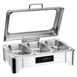 Horno Eléctrico Cuadrado de Acero Inoxidable con Tapa Abatible, Aislamiento Térmico, Pantalla Visual y Control Inteligente de Temperatura para Calentar en Mesa - Product Image 2