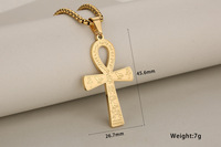 Jellyk — collier en acier inoxydable avec pendentif de vie égyptien, bijoux religieux, hip-hop, vente en gros