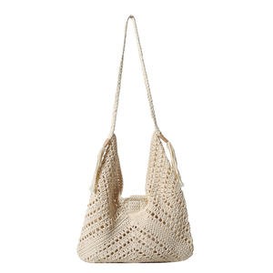Bolso Tote de Ganchillo Hecho a Mano al por Mayor, Bolso de Playa de Ganchillo con Flores Cuadradas Huecas, Exquisito para Mujer, para el Verano - Product Image 6