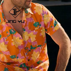 Camisa Hawaiana de Nuevo Diseño, Logotipo Personalizado, Botones, Impresión por Sublimación, Camisa Casual de Lino para Hombre, para la Playa - Product Image 1