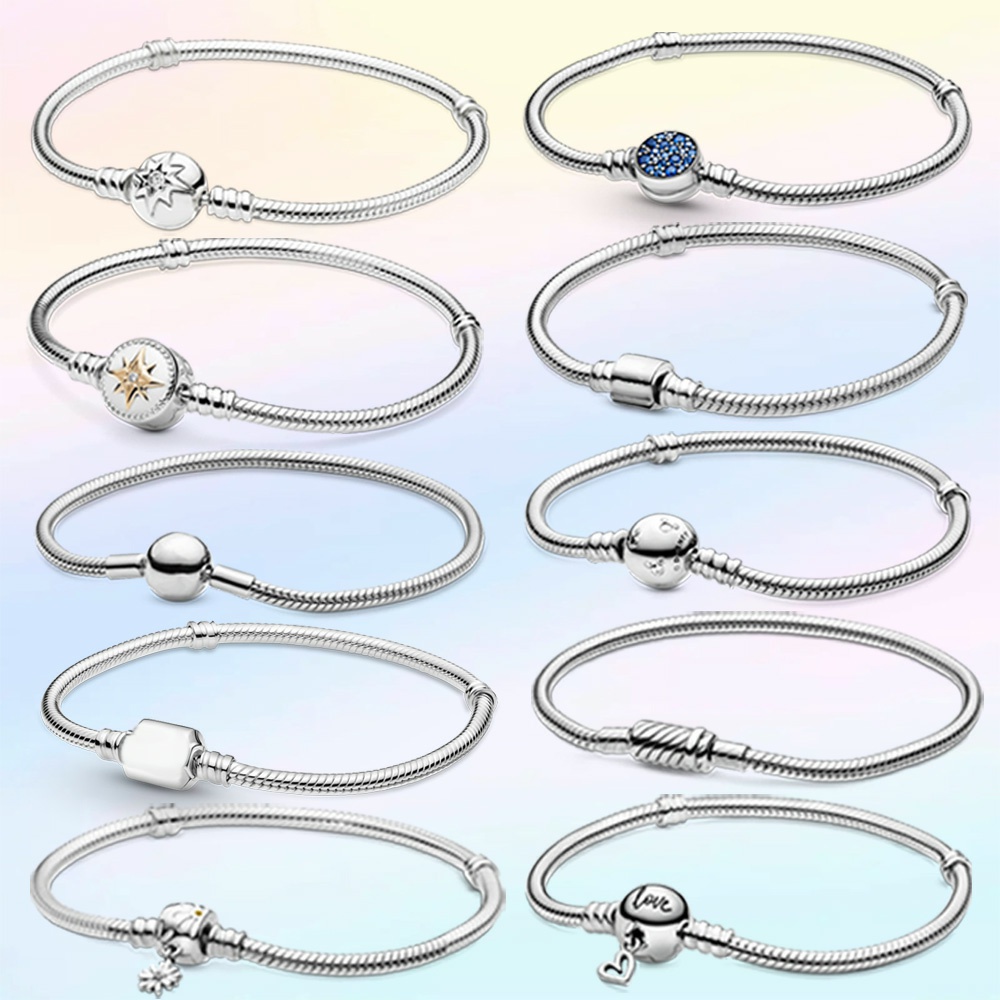 RUBYCA Bracciale Serpente A Vite In Metallo Argento, 19 Cm, Con Chiusura A Moschettone E Ciondolo A Goccia, 10 Pezzi - 2