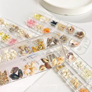 Diamantes de imitación de uñas de cristal colorido 3D Ocean Shell <span class=keywords><strong>Star</strong></span> Beach Charm Materiales de resina natural para decoración de uñas - Product Image 3