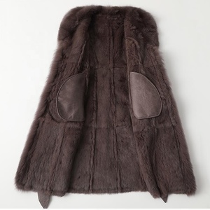 <span class=keywords><strong>Cappotto</strong></span> personalizzato da donna con pelliccia di coniglio sottile in pelle con chiusura monopetto cappotti da donna - Product Image 5