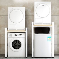 Étagère de rangement double couche pour lave-vaisselle, sèche-linge et lave-vaisselle, à poser au sol, non pliable, superposable, design flexible
