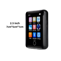 Lecteur MP3 Bluetooth avec écran tactile de 2,5 pouces, son sans perte, lecteur de livres électroniques, haut-parleur intégré, lecture vidéo, enregistrement HD, réveil