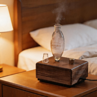 Diffuseur d'arômes sans eau rechargeable en bois massif et verre, diffuseur d'huiles essentielles sans chaleur, OEM