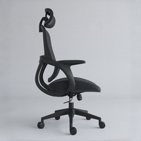 Chaise de bureau ergonomique avec support lombaire, chaise de réception en maille pivotante pour visiteurs, avec fonction d'inclinaison et de verrouillage