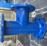 ISO2531/EN545/EN598 raccords de tuyauterie en PVC en fonte ductile té à bride PN16 tailles de pression 50mm 10mm 12mm ASTM/tête en PVC JIS