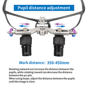 Nouvel équipement dentaire chirurgical Loupes Ergo 4X 5X 6X Grossissement Lentille optique Distance de travail réglable avec éclairage frontal - Product Image 6