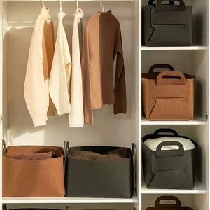 Collapsible <b>Foldable</b> Fabric Storage <b>Basket</b> Set Rectangular Closet Organizers With Handles - Product Image 3