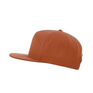 OEM Custom Solid Color <b>Blank</b> 7 Panel Structured Snapback Hat Breathable Laser Cut Holes Back Sports <b>Cap</b> for Adults All Seasons - Product Image 3