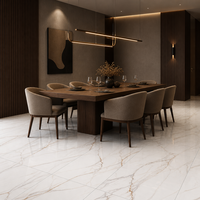 Nouvelle Collection 2026 : Carrelage en Porcelaine Effet Marbre Calacatta Gold Blaze Build 600x1200mm pour Sol et Mur de Salon