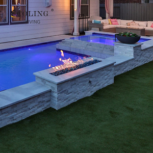 Customizable 72-Inch Remote Control <strong>Outdoor</strong> Linear <strong>Fireplace</strong> with Built-In Burner Kit Stainless <strong>Steel</strong> Insert - Product Image 2