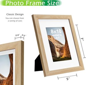 Cornici in Legno Classiche FrameWorks 8x10 con Passepartout 5x7 e Vetro Temperato |   Quercia Naturale |   Supporto a Parete |   Confezione da 2 - Product Image 2
