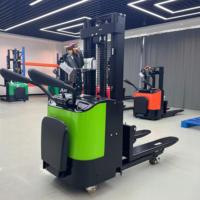 Gerbeur électrique 1,5 tonne 2 tonnes, mât triplex 4 mètres 4,5 mètres 5 mètres, élévateur de palettes, option batterie lithium avec protection de bras de sécurité