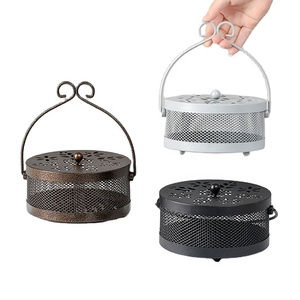 A2889 Iron fire prevention smudge box classical sandalwood stove Household mosquito-repellent incense tray Drive midge box