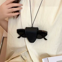 Pochette à lunettes créative en cuir PU, accessoire de cou multifonctionnel pour voyage, accessoire de pull d'hiver