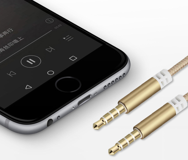 3.5mm AUX Audio Nylon Braided Digital Audio Cable for Computer Speaker Earphones Car Carrier Audio Cable
