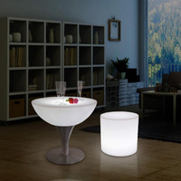 Table de bar LED basse 56 cm rechargeable 16 couleurs pour la maison et le patio, vente en gros, batterie intégrée