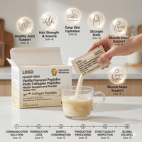 Complément alimentaire HACCP OEM multi-collagène aromatisé à la vanille pour la croissance des cheveux et le soin des articulations, sans édulcorant, MOQ flexible