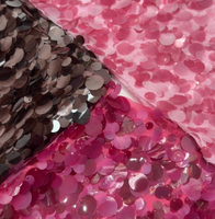 Tissu en dentelle brodée extensible en Spandex, tissu à sequins, fournisseur OEM de tissu en dentelle avec sequins
