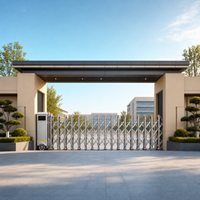 Portail de sécurité extérieur pliable et rétractable en acier inoxydable électrique pour entrée de garage