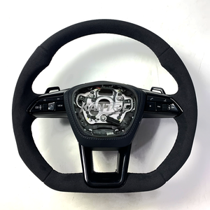 Volant en Alcantara noir complet compatible avec <span class=keywords><strong>Audi</strong></span> A3 A4 B9 A5 RS3 RS4 RS5 S3 S4 S5 S6 S7 A1 A7 A8 B9 B8.5 B8 A6 R8 <span class=keywords><strong>TT</strong></span> RS6 Q5 - Product Image 1