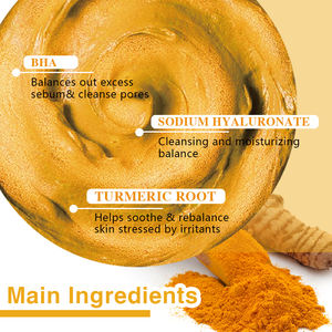 Mascarilla Facial de Burbujas de Arcilla Oxigenada para el Cuidado de la Piel con Albahaca y Cúrcuma, Limpieza Profunda de Poros, Eliminación de Puntos Negros, Control de Grasa Facial - Product Image 4