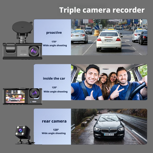 Loop Recording 1080P HD Three Lens Dual Lenses <strong>Car</strong> DVR <strong>Camera</strong> Super Night Vision Front/Rear Dash Cam Big IPS Screen App <strong>Control</strong> - Product Image 3