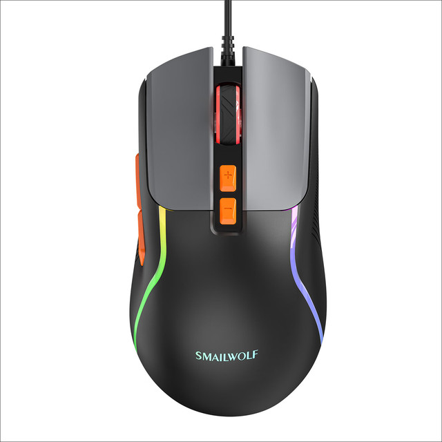 SMAILWOLF M18 RGB Gaming Mouse 7 Buttons 3600 DPI Wired USB Ergonomic Optical Mouse for Pro Gamer Laptop PC Office Use