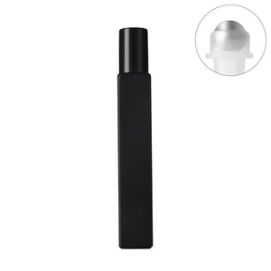 <b>Empty</b> Refillable 10ml Square <b>Glass</b> Roll-On Serum <b>Bottle</b> with Matte Finish for Essential Oils - Product Image 5