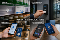 Étiquette RFID programmable imprimable ISO14443A 13,56 MHz, autocollant NFC
