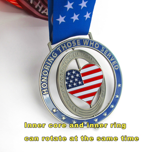 Manufacturer Wholesale Design Zinc Alloy Metal 3D Gold Rotating Award Marathon Running Sports Medal Custom Antique Folk <strong>Art</strong> - Product Image 2