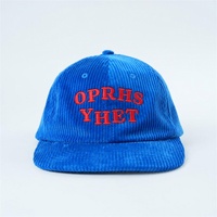 Yukaihe dikke corduroy 6-panel petten met geborduurd logo, 6-panel corduroy petten met licht gebogen klep, ongestructureerde baseball caps